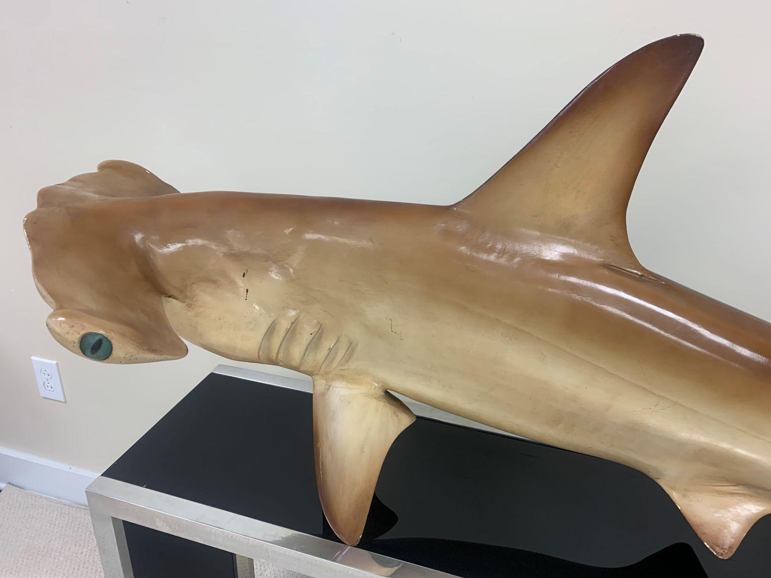 Vintage Hammerhead Shark Sculptural Wall Mount Circa 1960’s-1970’s In Good Condition In Bernville, PA