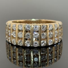 Fascia di diamanti a coste Hammerman Bros d'epoca, 1,30ctw 14k, 1980 ca.