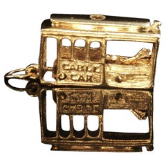 Vintage Hammerman Brothers 14K Yellow Gold 3D San Francisco Cable Car Charm 3.8g
