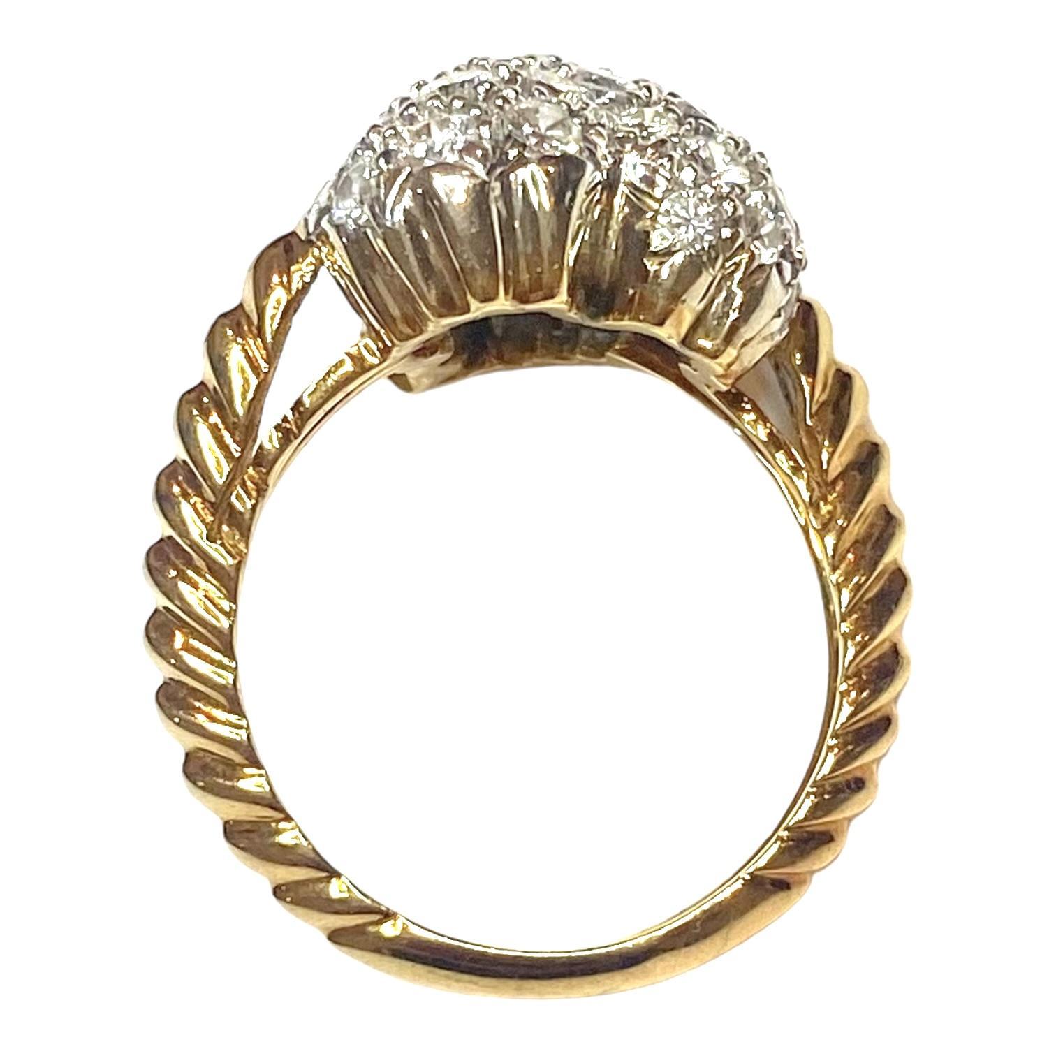 Vintage Hammerman Brothers 18K Pave Diamond Witches Heart Ring In Excellent Condition In Henderson, NV