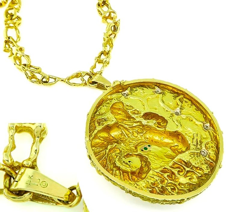 Vintage Hammerman Brothers Aries Zodiac Sign Pendant Necklace For Women S Or Men Vintage Hammerman Brothers Aries Zodiac Sign Pendant Necklace For