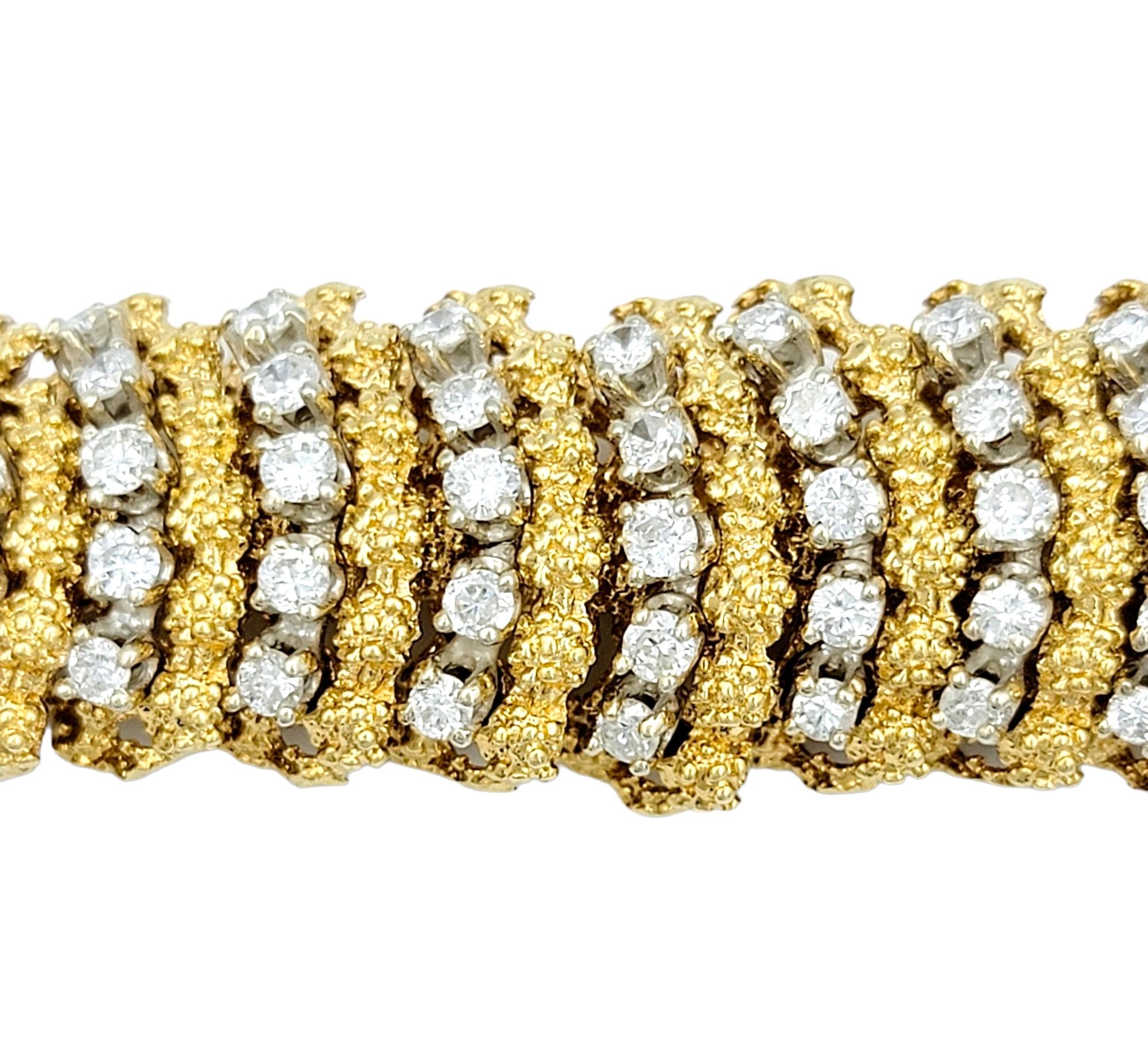 Vintage Hammerman Brothers Diamond Caterpillar Bracelet in 18K Yellow Gold In Good Condition For Sale In Scottsdale, AZ