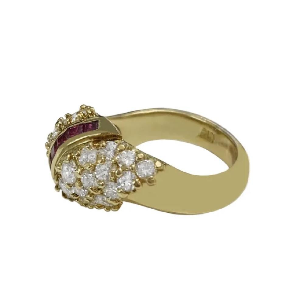 Vintage Hammerman Brothers Diamant Rubin Dome Gelbgold Ring im Zustand „Neu“ im Angebot in New York, NY