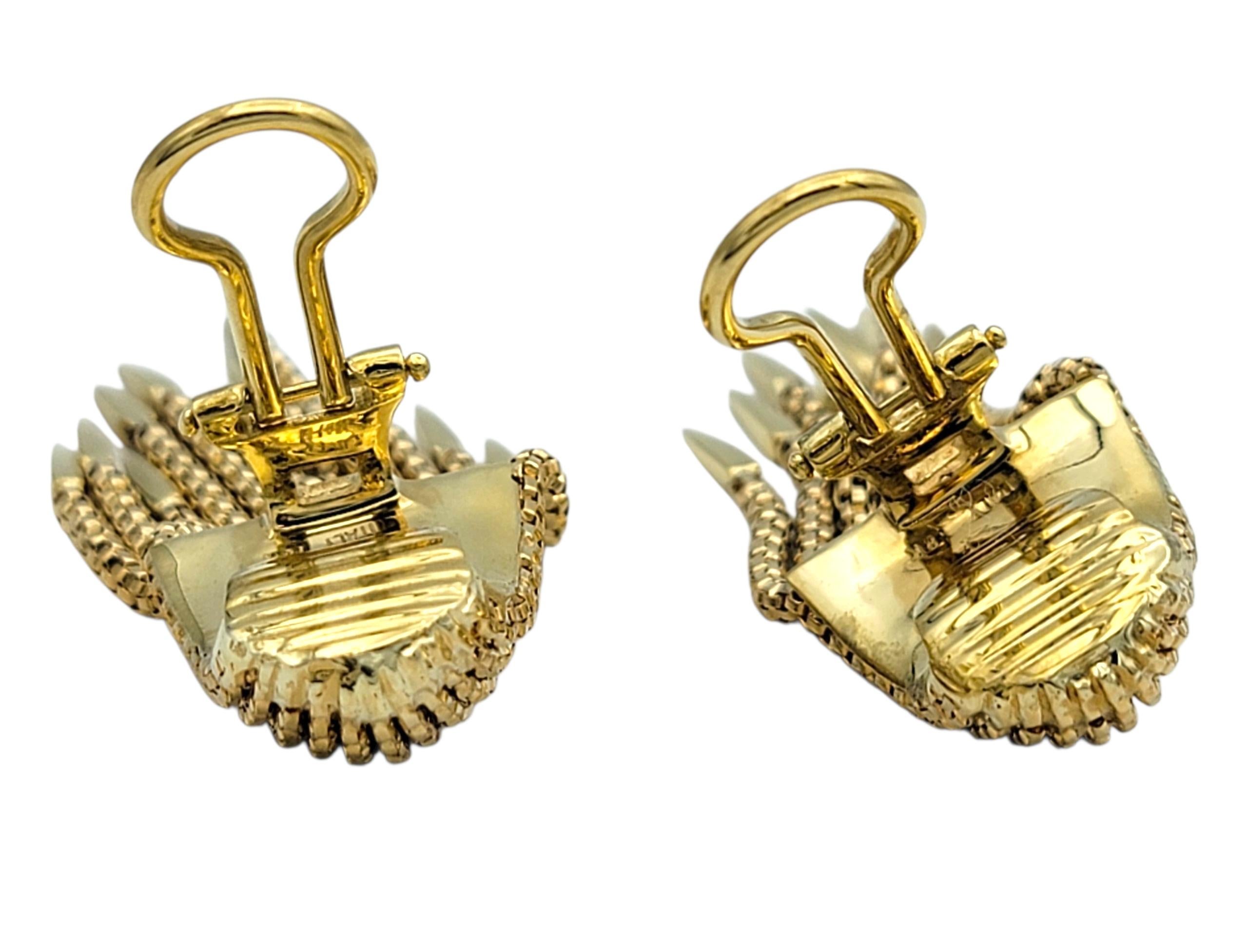 Vintage Hammerman Brothers Spike Tassel Clip-on Ohrringe 18 Karat Gelbgold im Angebot 1