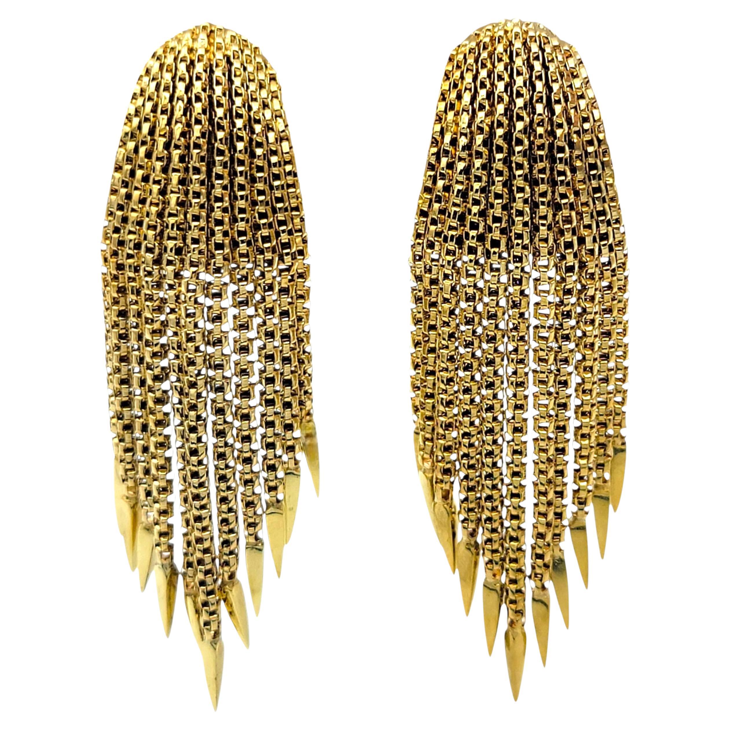 Vintage Hammerman Brothers Spike Tassel Clip-on Ohrringe 18 Karat Gelbgold im Angebot
