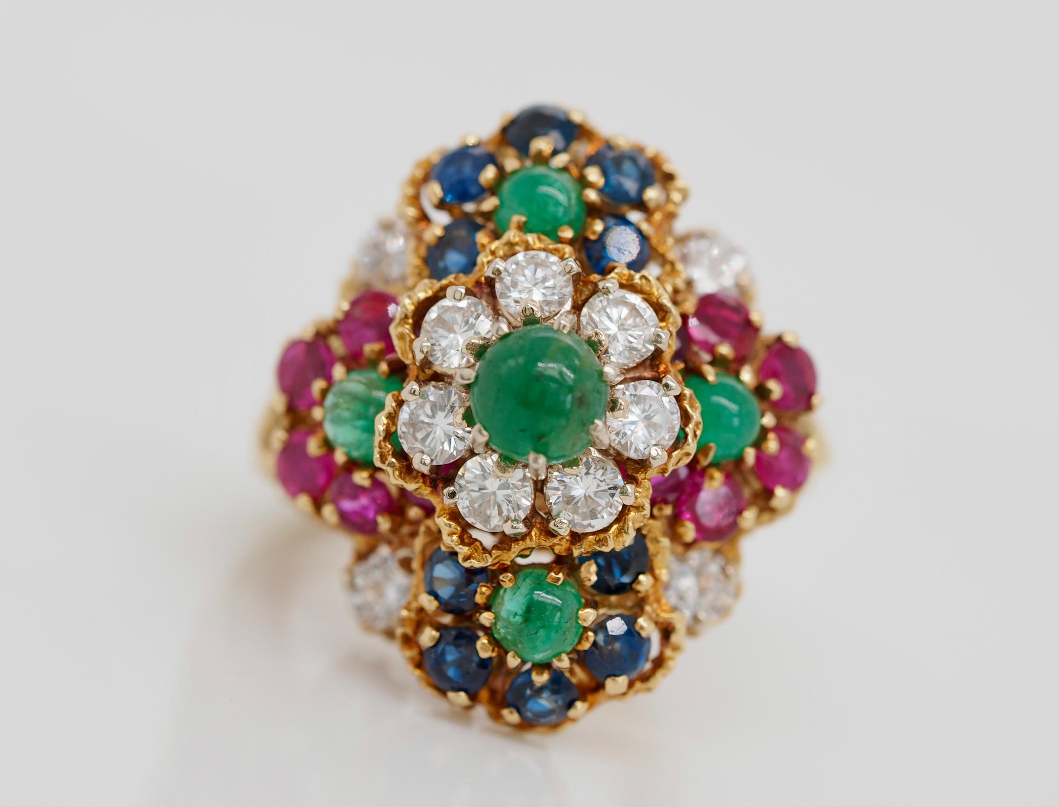 Hammerman Brothes is known for its incredible pieces and craftsmanship for over 75 years! This excellent piece is no exception! A statement ring and also a conversation piece is the perfect accessory.

This 18 Karat yellow gold cocktail ring is