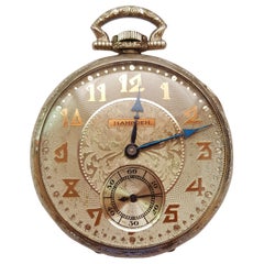 Antique Hampden Pocket Watch 1916, 17 Jewel, Paul Revere, Working, Case