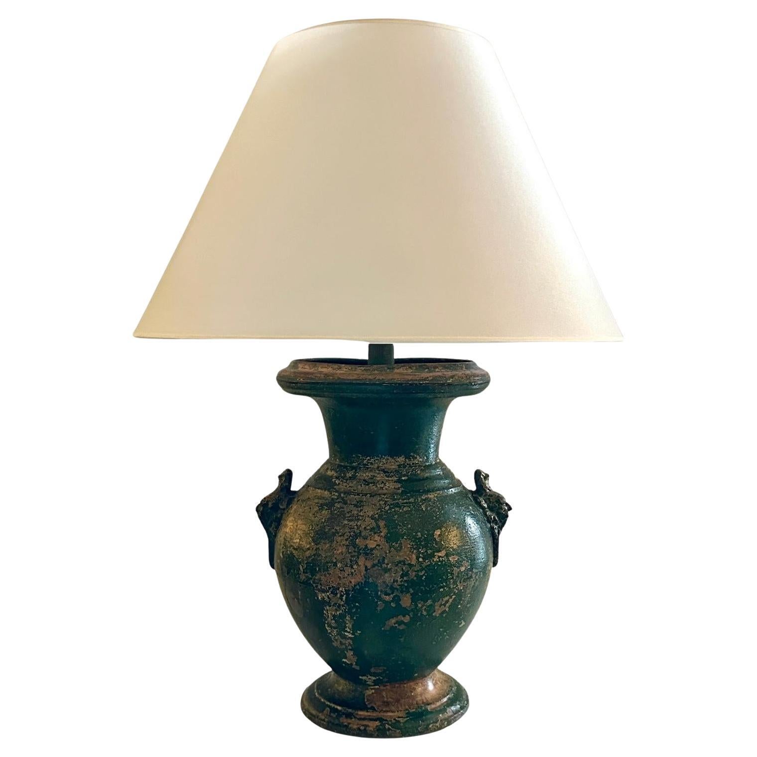 Vintage Han Style Vase Metal Lamp