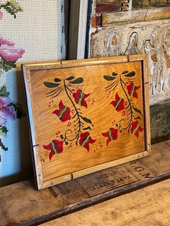 vintage Hana Or dipinto decorativo in stile folk in legno