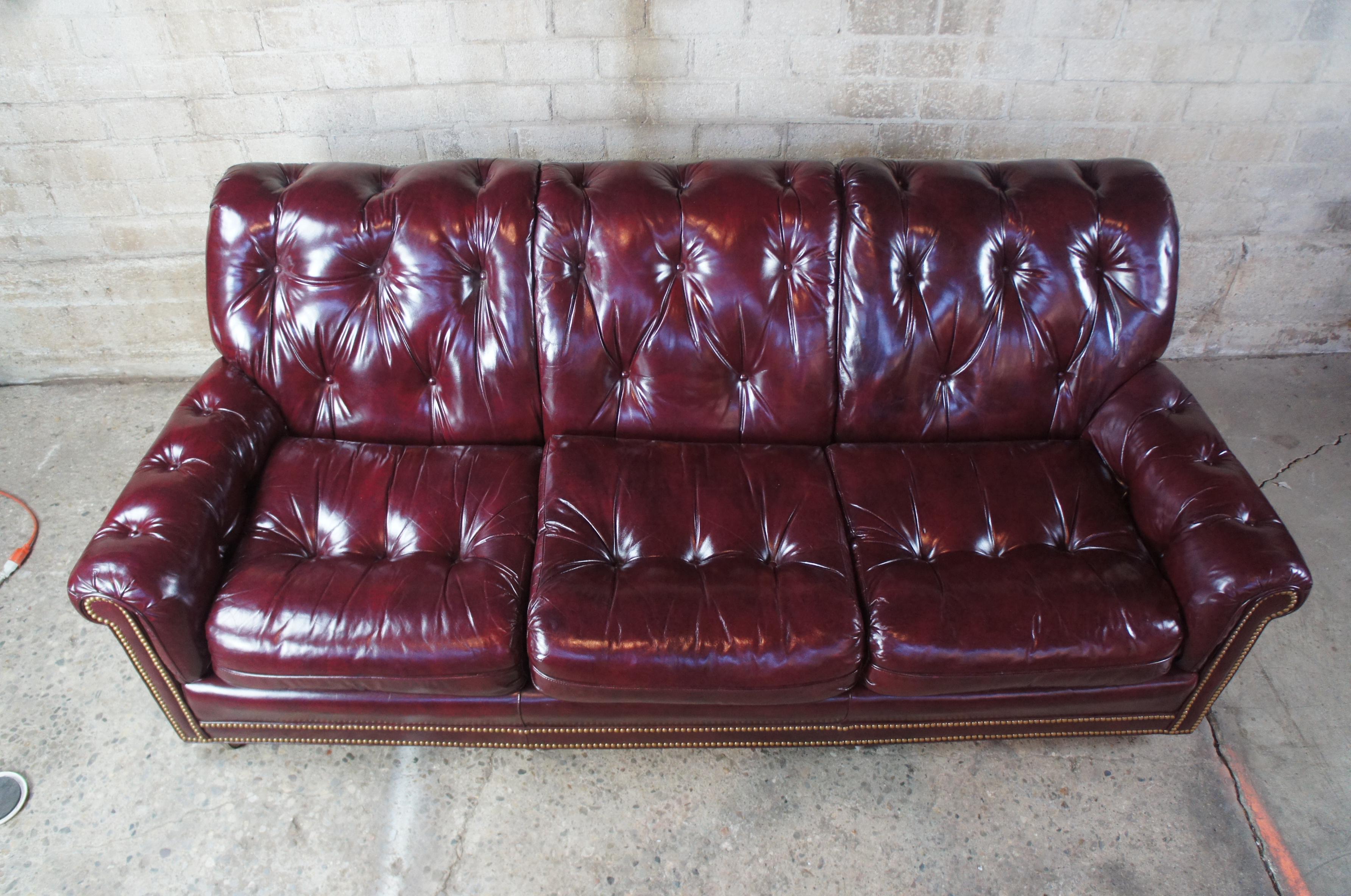 hancock and moore tufted leather sofa