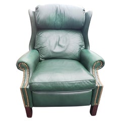 Vintage Hancock & More Top Grain Recliner with Nail Head Trims