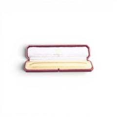 Scatola vintage per braccialetti in pelle rossa di Hancock & Co., con interno in velluto beige