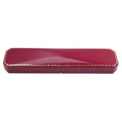 Scatola vintage per braccialetti in pelle rossa di Hancock & Co., con interno in velluto beige