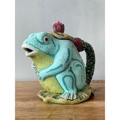Vintage Hand Perlen Frosch Teekanne