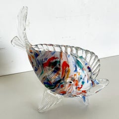 Vintage Hand Blown Glass Fish Sculpture