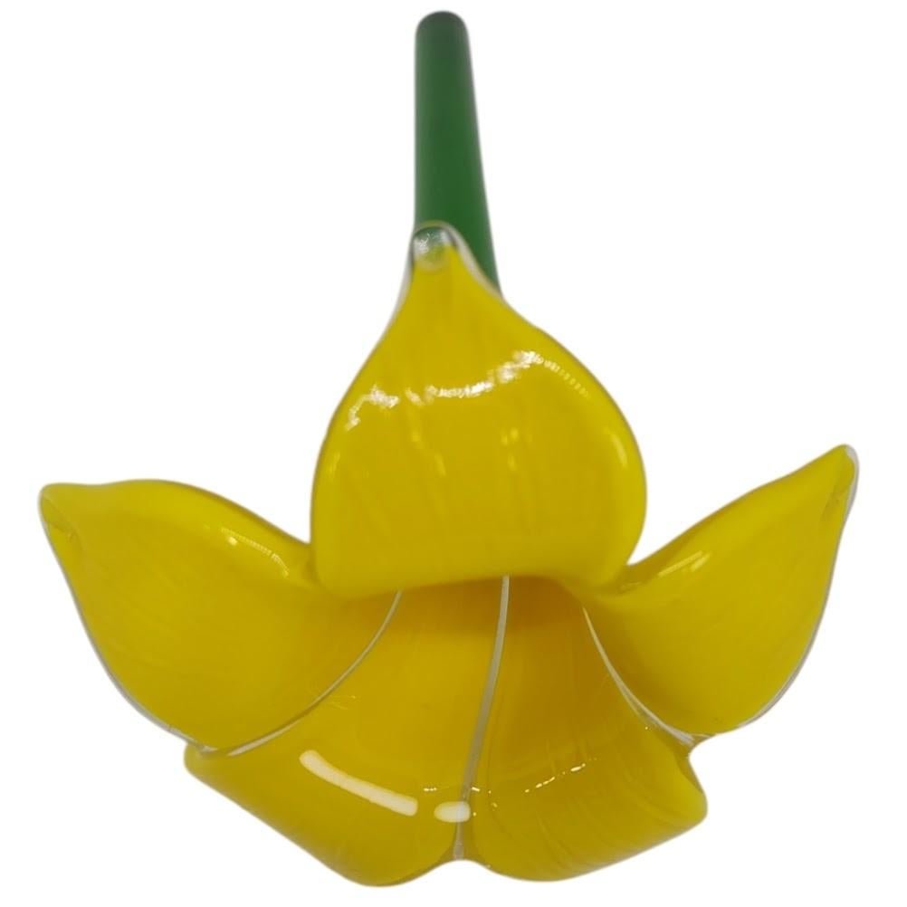 Flor vintage de cristal de Murano soplado a mano Art Decó en venta