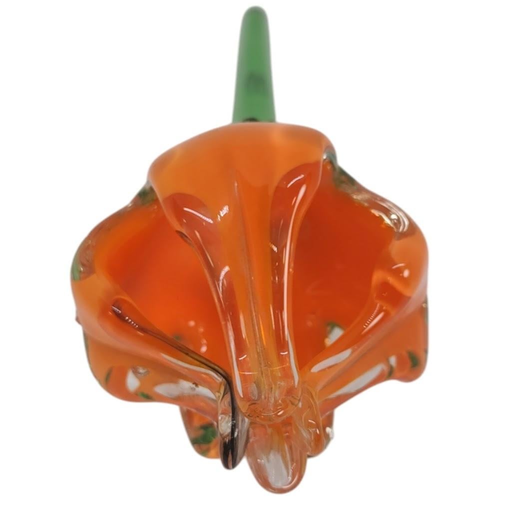 Art Deco Vintage hand blown glass Murano flower For Sale