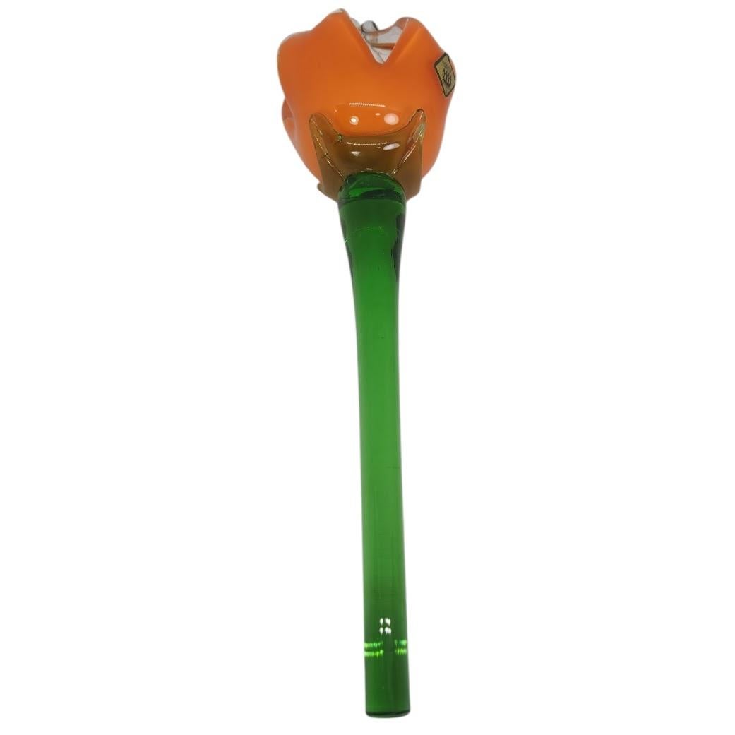 Italian Vintage hand blown glass Murano flower For Sale