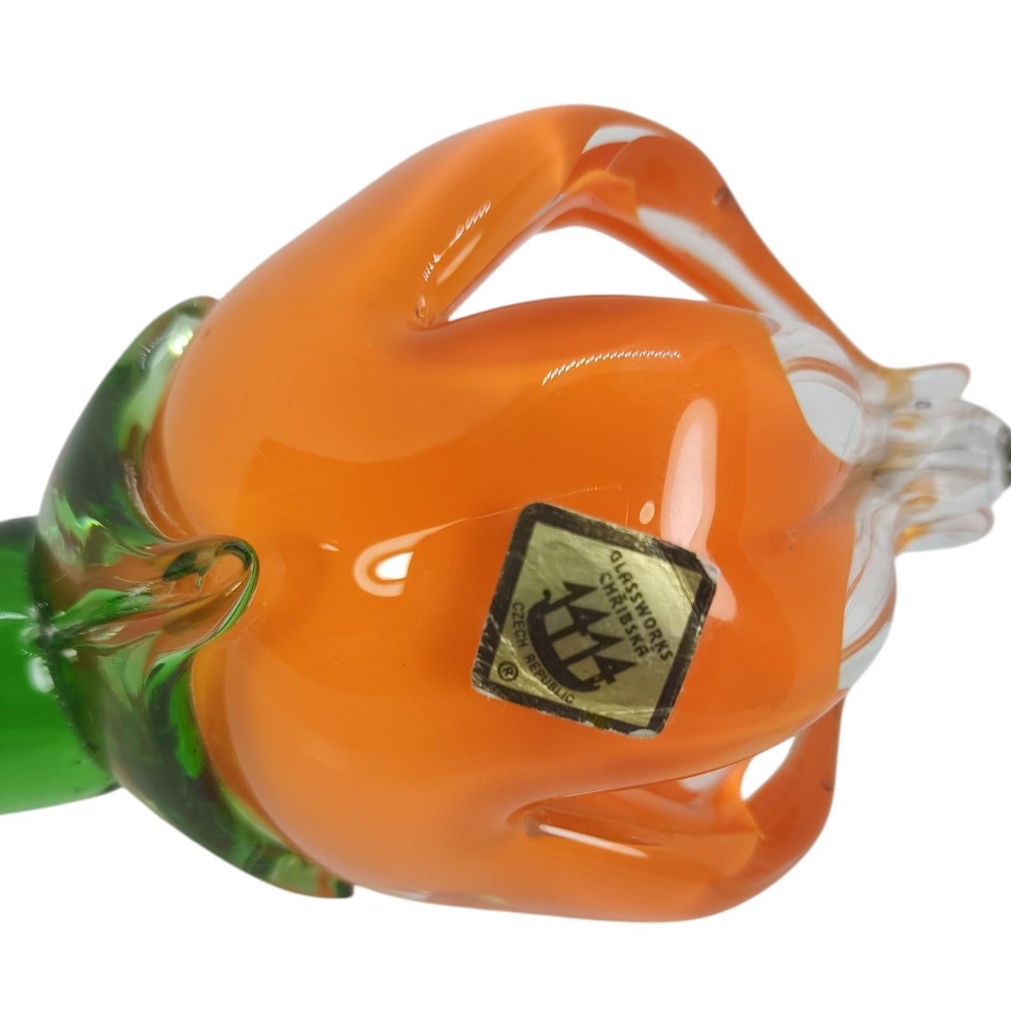 Hand-Crafted Vintage hand blown glass Murano flower For Sale
