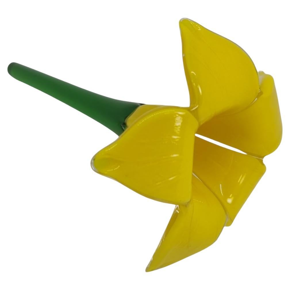 Vintage hand blown glass Murano flower