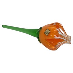Flor vintage de cristal de Murano soplado a mano