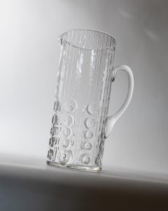 Vintage Hand Blown Glass Pitcher, Bubble Glass by JH Elegance, 1970s