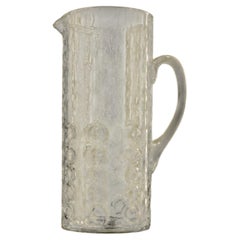 Vintage Hand Blown Glass Pitcher, Bubble Glass by JH Elegance, 1970s