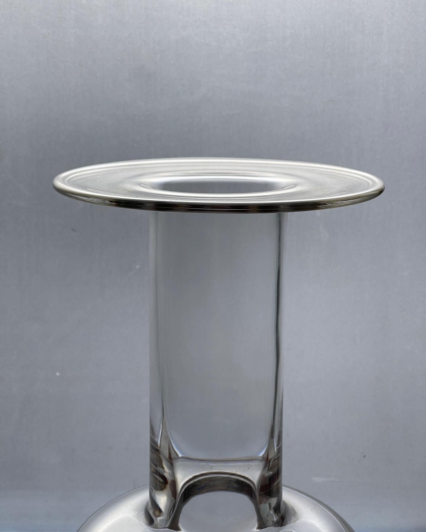 Vintage-Vase aus mundgeblasenem Kristallglas von Orrefors Schweden, 1970er Jahre (Schwedisch) im Angebot