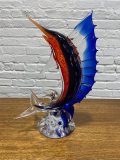 Vintage Hand blown MURANO GLASS Marlin Sculpture