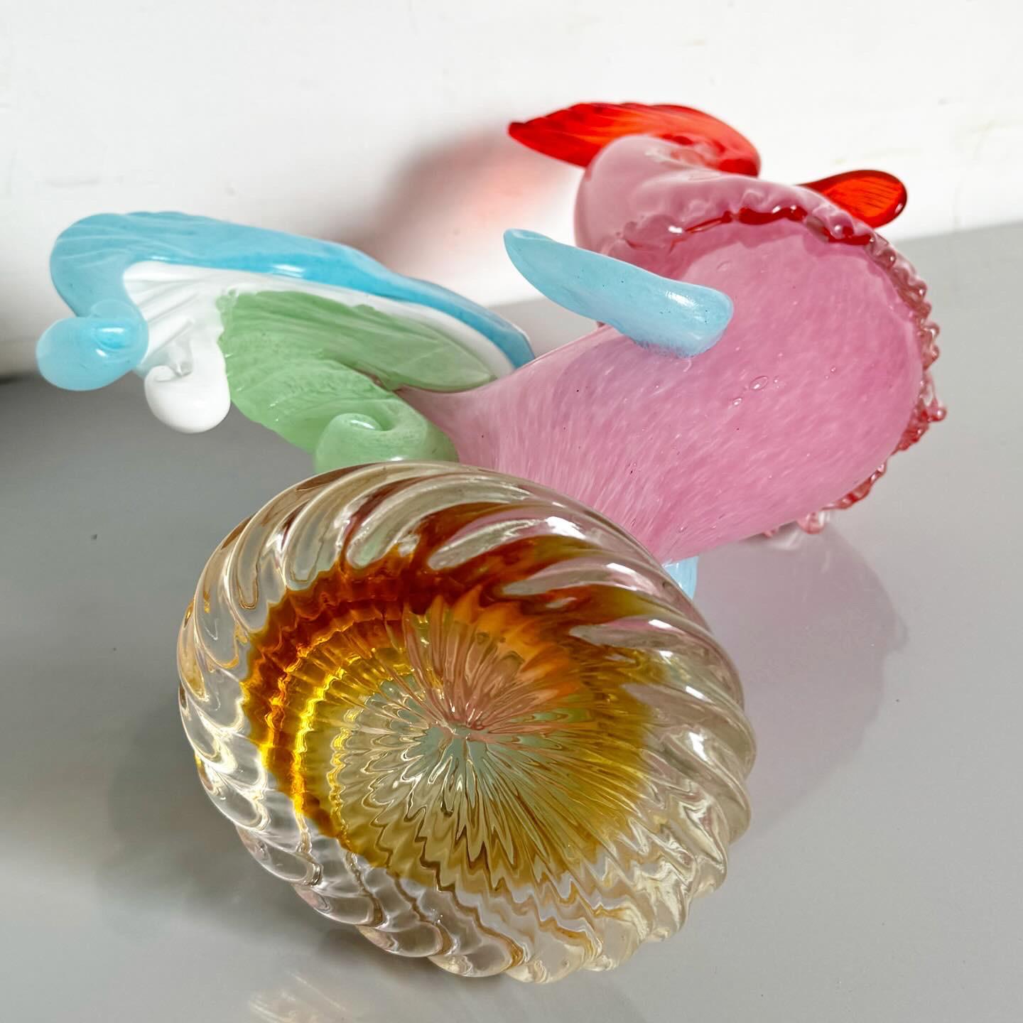 20ième siècle Coq vintage en verre soufflé à la bouche de Murano en vente