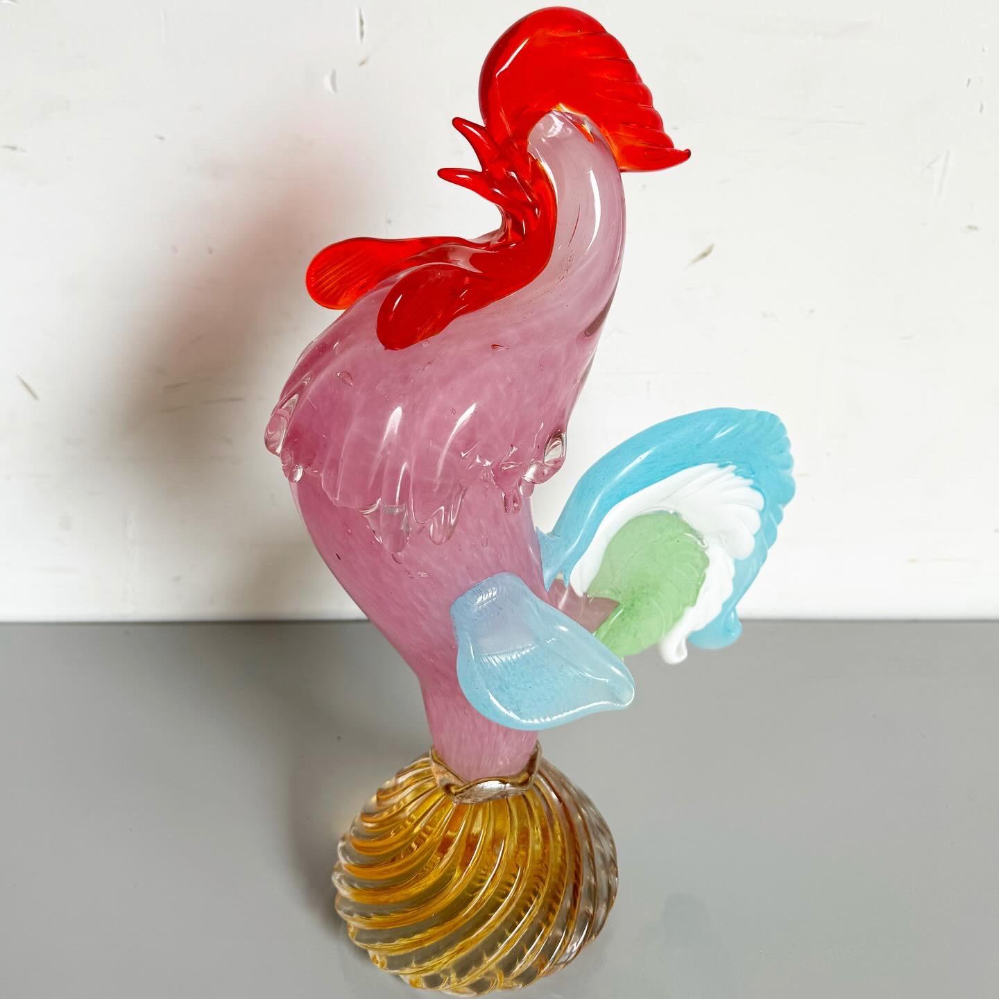 Vintage Hand Blown Murano Glass Rooster For Sale 1