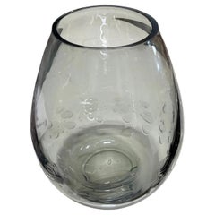 Vintage Hand Blown Smoked Glass Vase