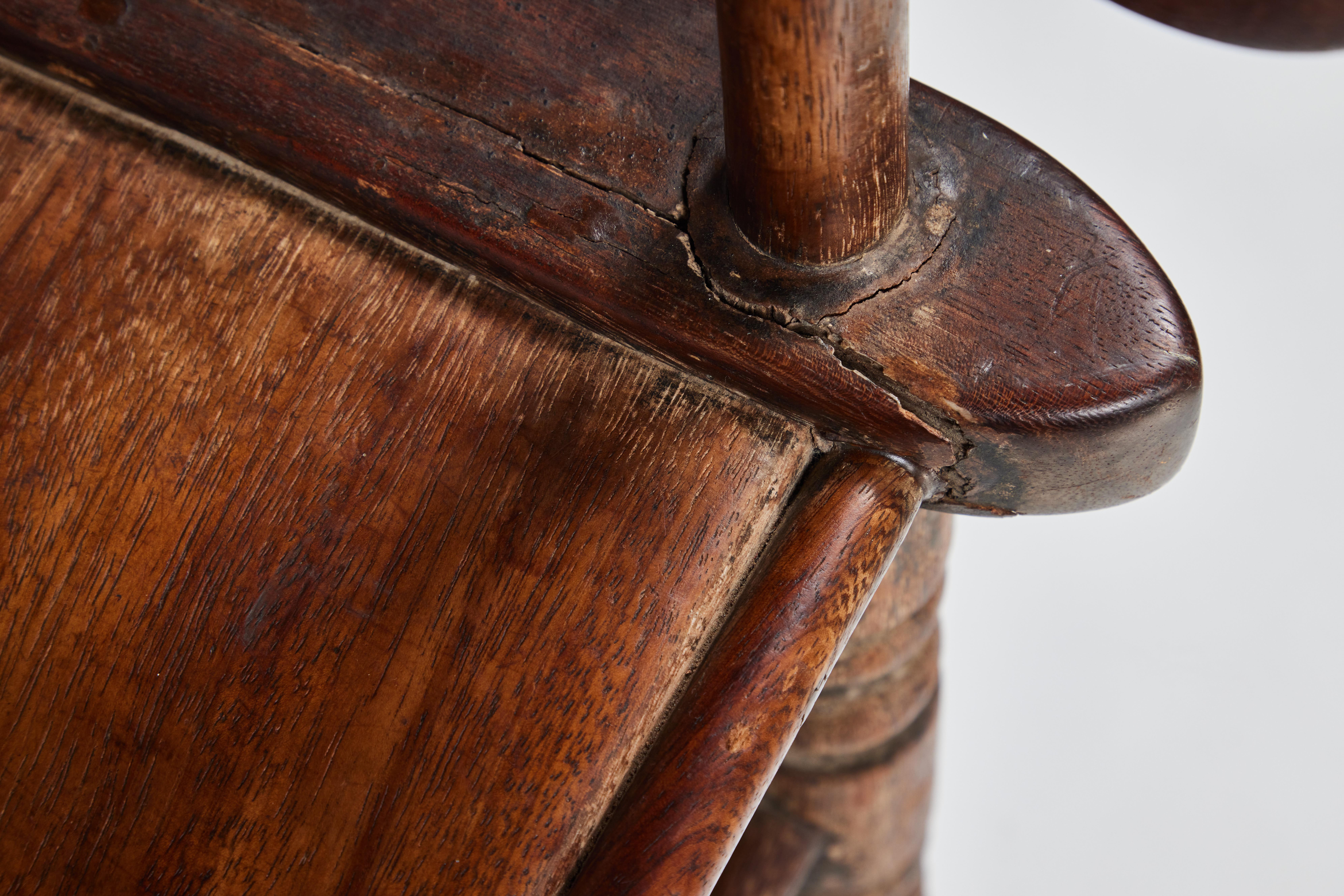 Vintage Hand Carved African Baule Tribal Chair 1