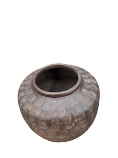 Vintage Hand-Carved African Hardwood Storage Vessel