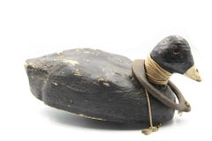 Vintage Hand-Carved and Hand-Painted Black Duck Decoy