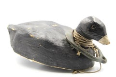 Vintage Hand-Carved and Hand-Painted Black Duck Decoy