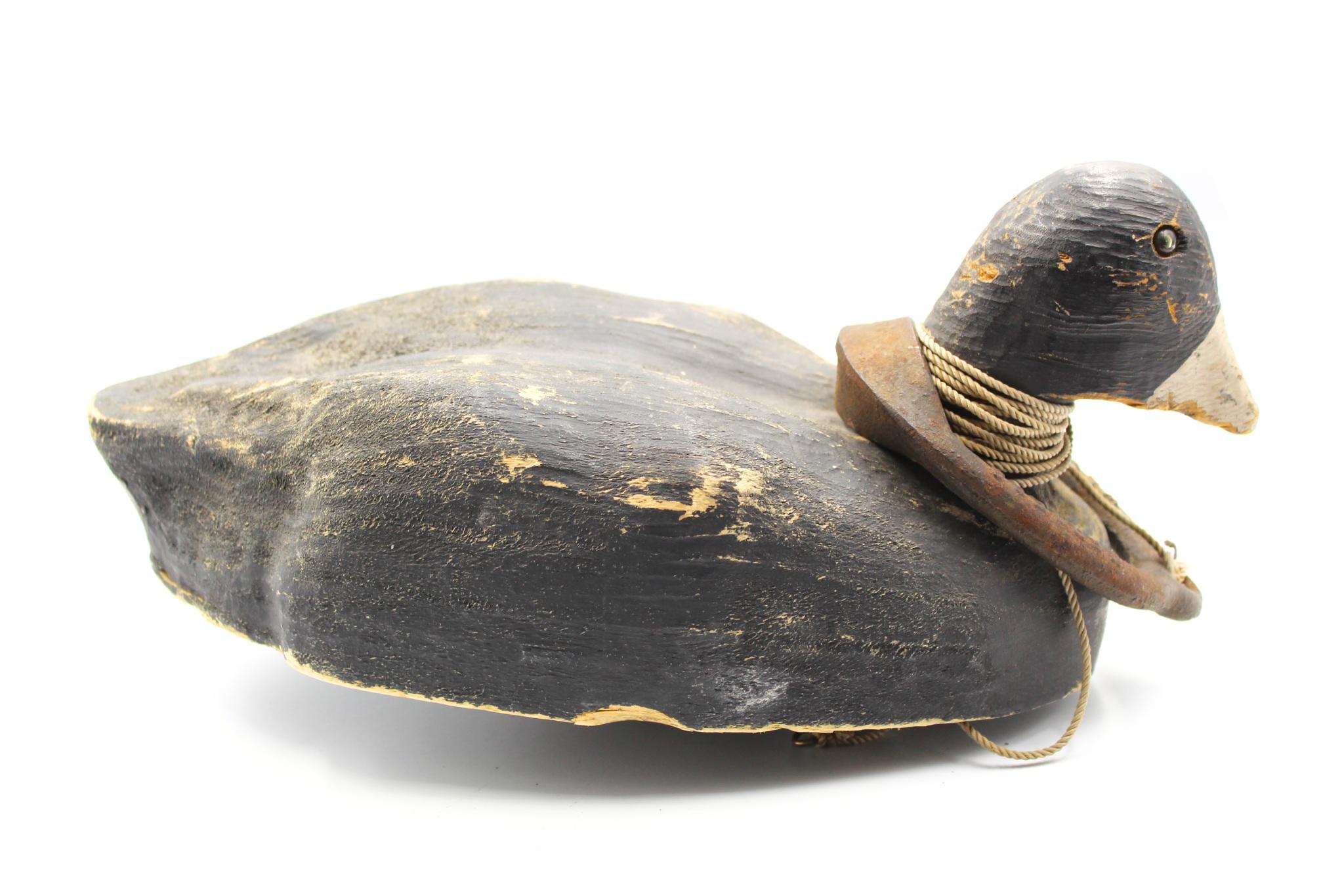 Appelant vintage en canard noir sculpté et peint à la main Bon état - En vente à Colorado Springs, CO