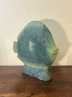 Vintage Hand Carved and Hand Painted Wooden Tropical Fish