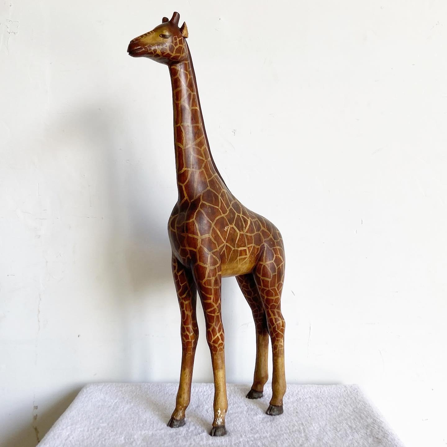 Elevate your space with a vintage giraffe sculpture. Meticulously crafted, this captivating piece adds wildlife charm and uniqueness to any room.

Vintage giraffe sculpture
Meticulously crafted
Adds wildlife charm to your space
Perfect for