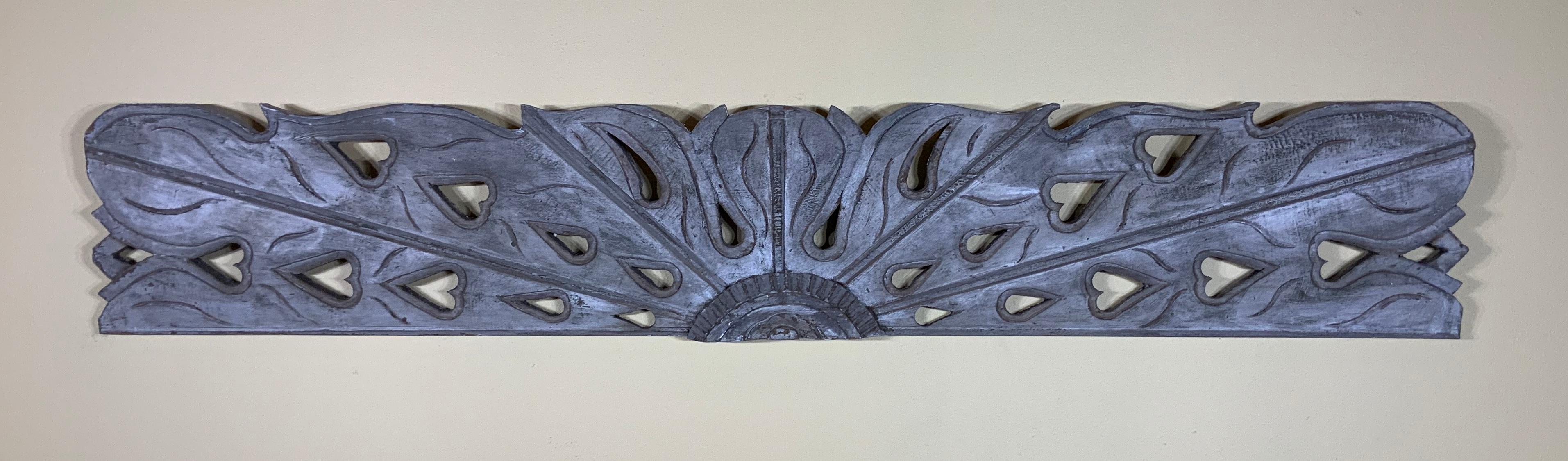 Vintage Hand Carved Architectural Wood Wall Hanging 5