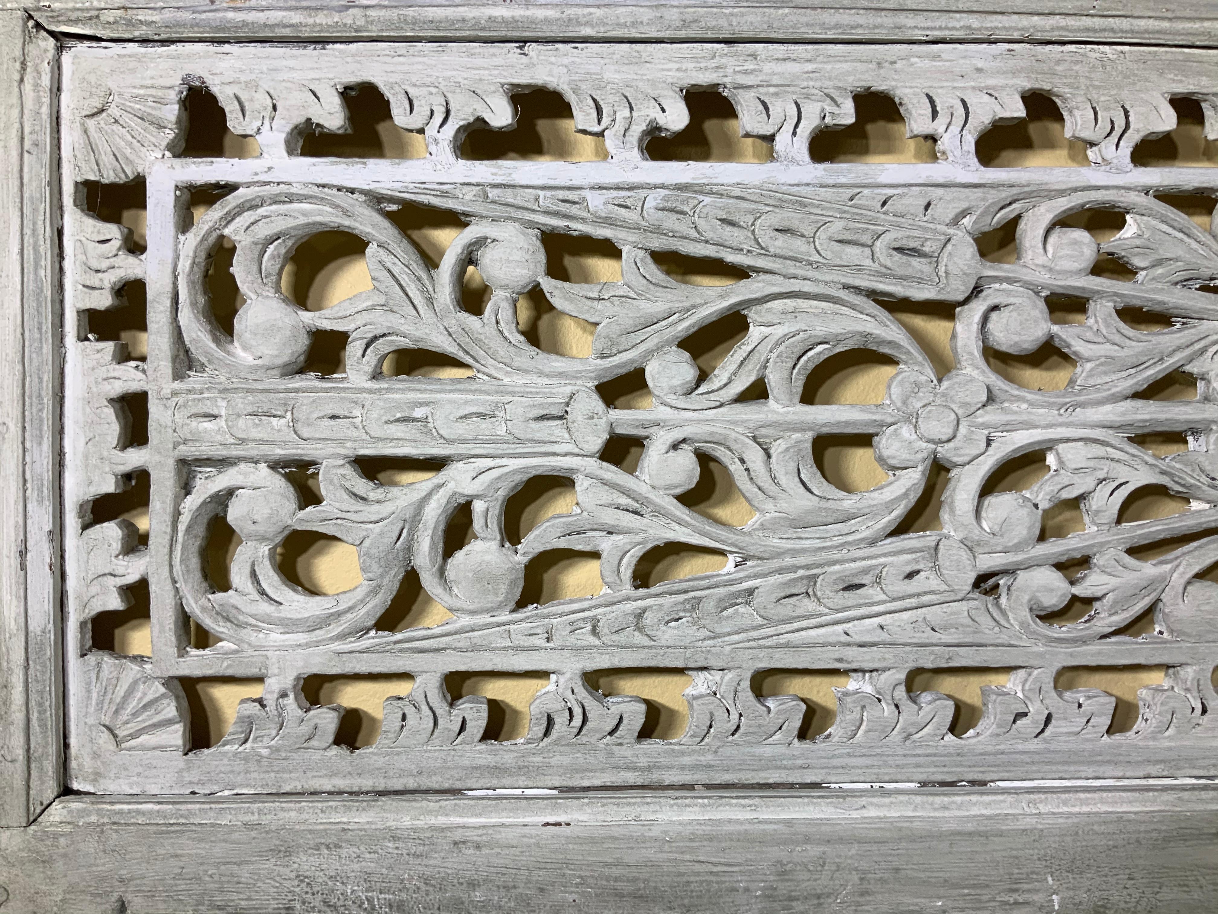 Vintage Hand Carved Architectural Wood Wall Hanging 6