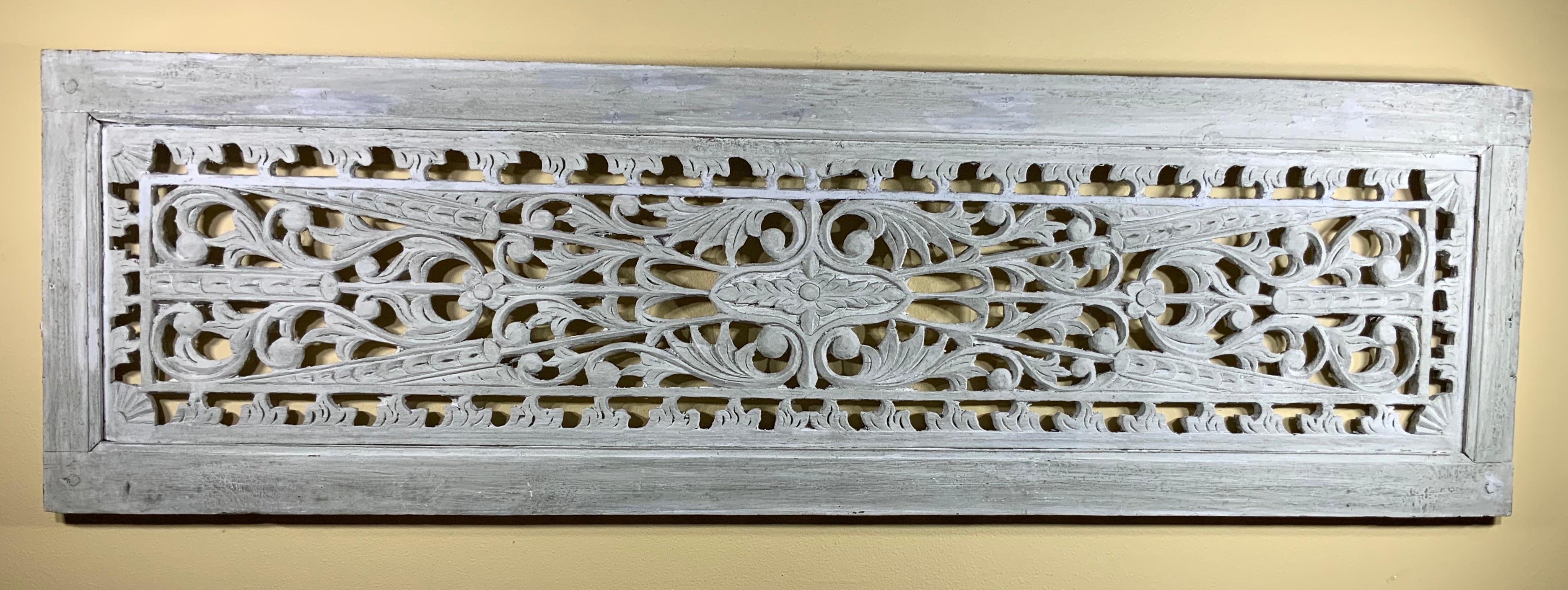 Vintage Hand Carved Architectural Wood Wall Hanging 7