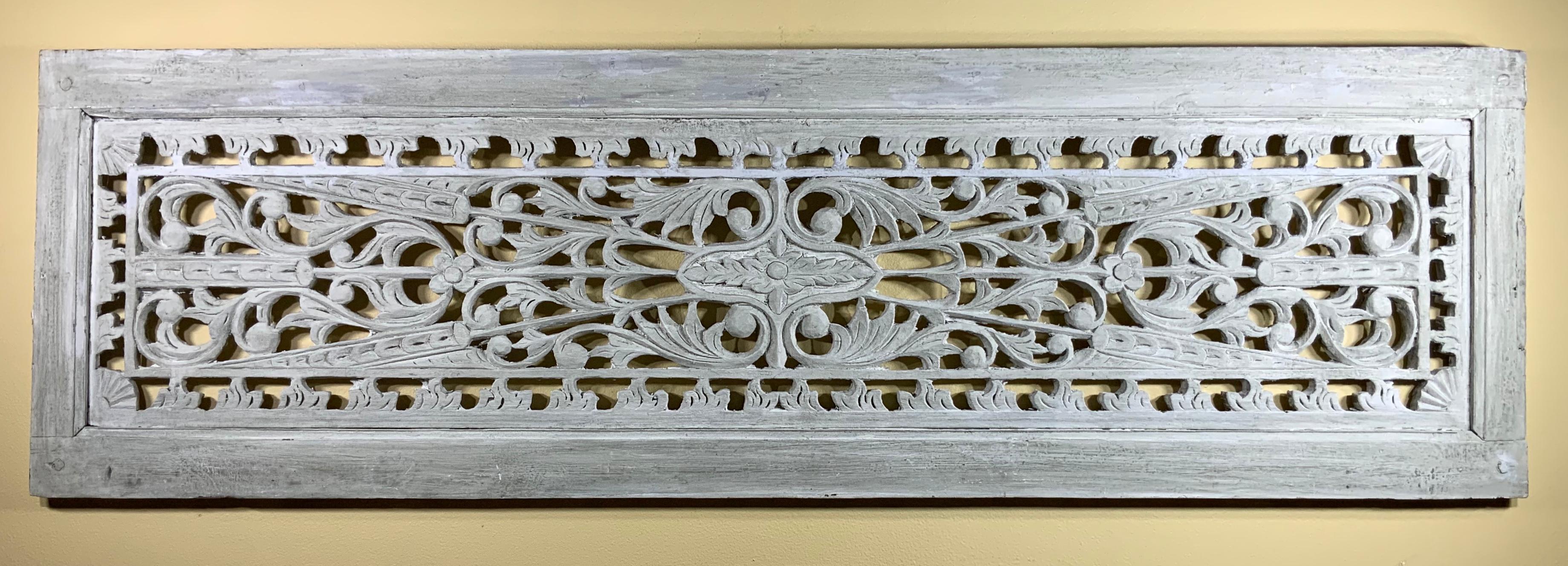 Vintage Hand Carved Architectural Wood Wall Hanging 8