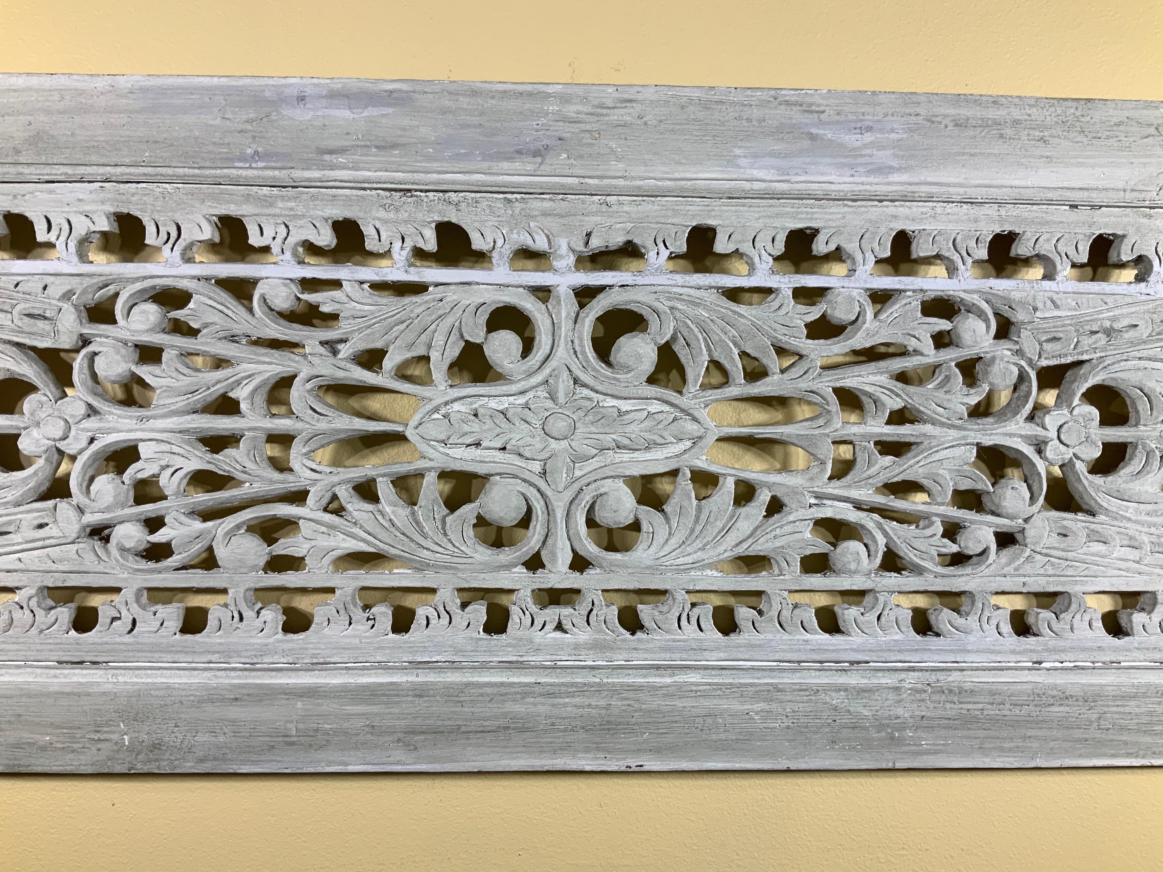 Vintage Hand Carved Architectural Wood Wall Hanging In Good Condition In Delray Beach, FL