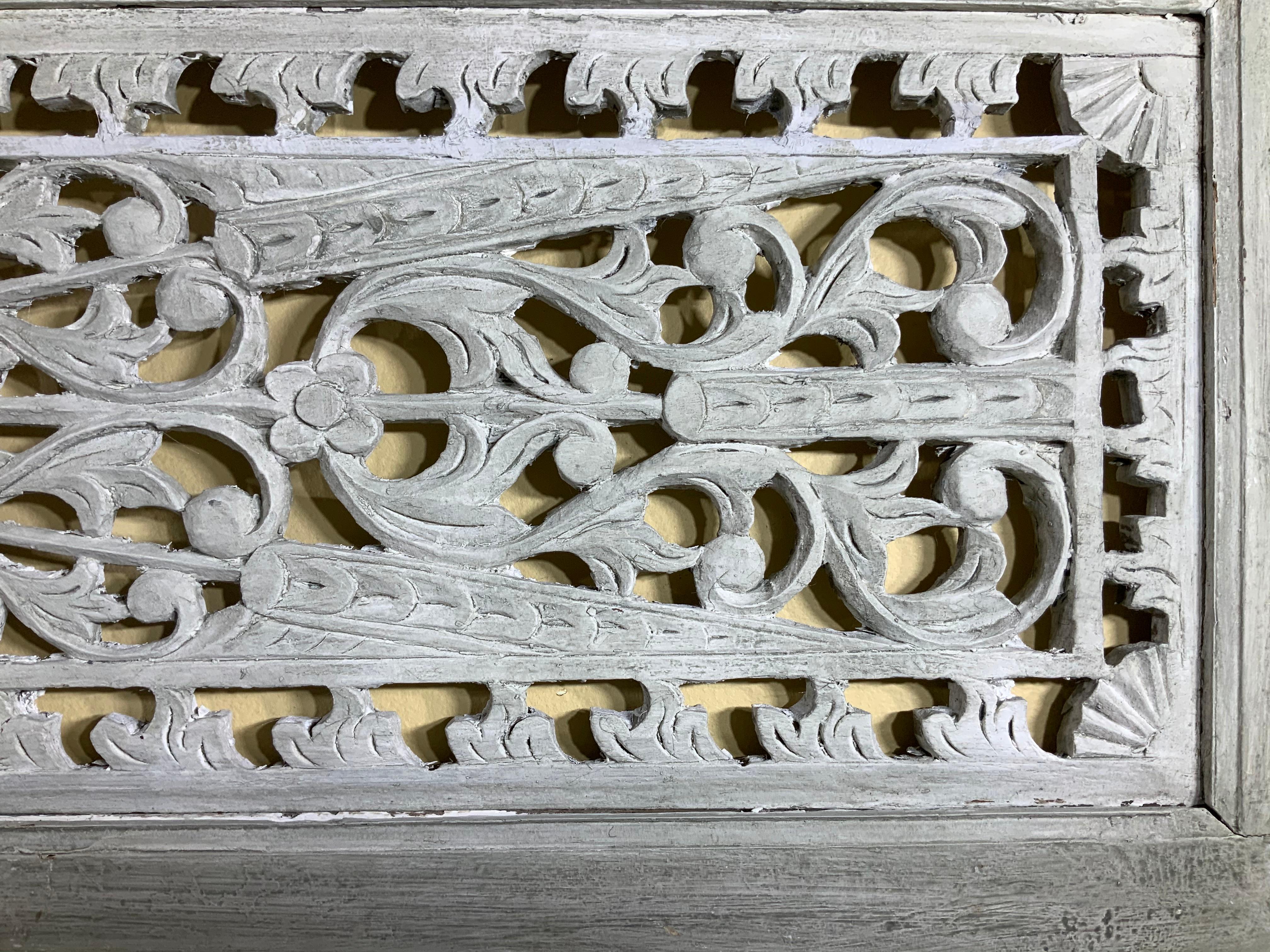 Vintage Hand Carved Architectural Wood Wall Hanging 1