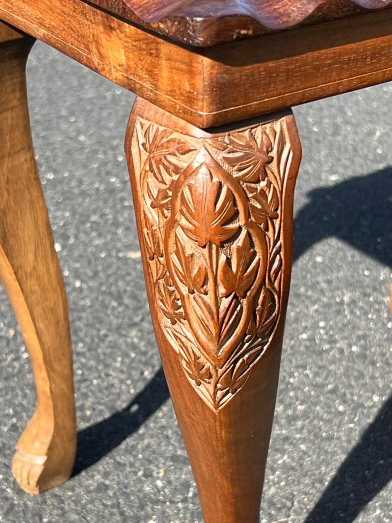Contemporary Vintage Hand Carved Asian Fruitwood Nesting Tables For Sale