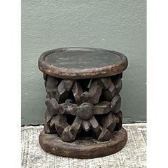 Vintage Hand Carved Bambileke Low Stool