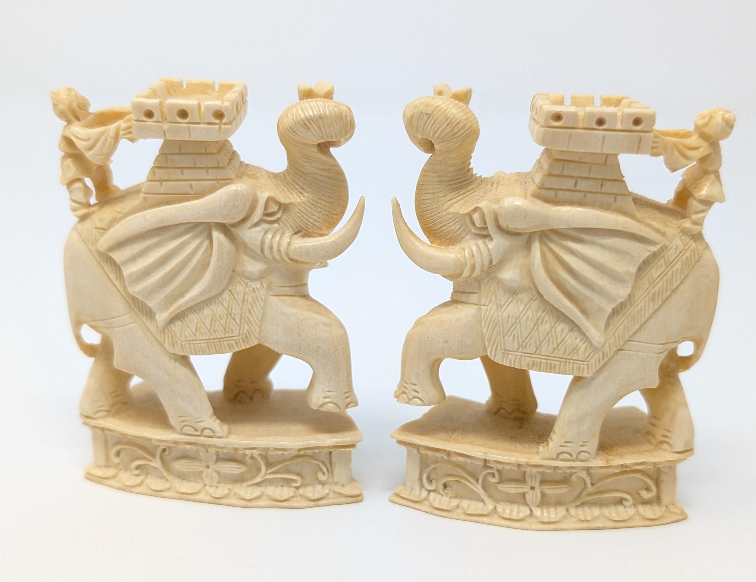 Vintage Hand Carved Bone Chess Set Chinese Asian Art with Travel Board Game For Sale 13
