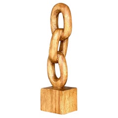 Sculpture vintage en maillon de chaîne sculptée à la main