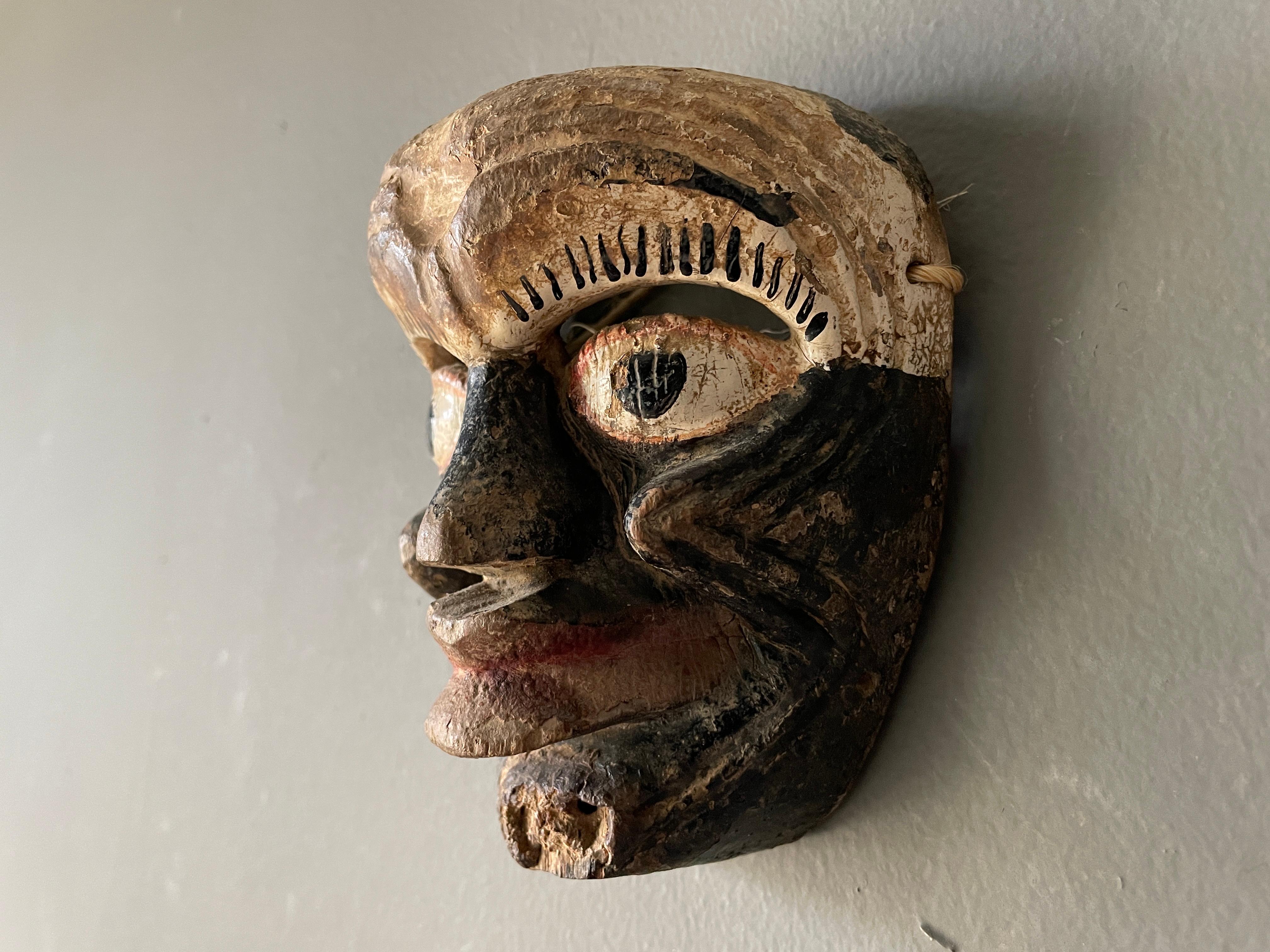 Hand-Carved Vintage Hand Carved Childs Size Tribal Mask